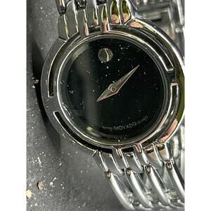 Movado Esperanza 27mm Silver Tone Black Dial Stainless Steel Women's Wristwatch